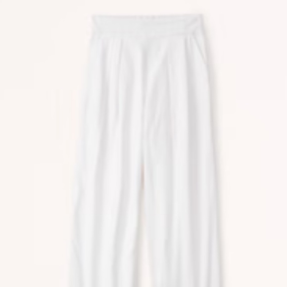 Abercrombie & Fitch Linen-Blend Ultra Wide-Leg Pant White M - Picture 1 of 2